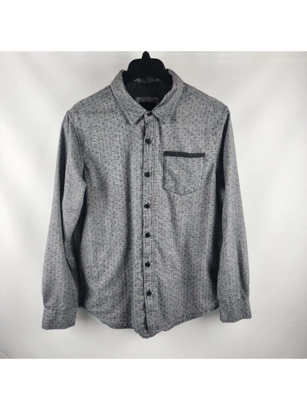 Prana Shirt Men Large Dover Gravel Gray Long Sleeve Pocket